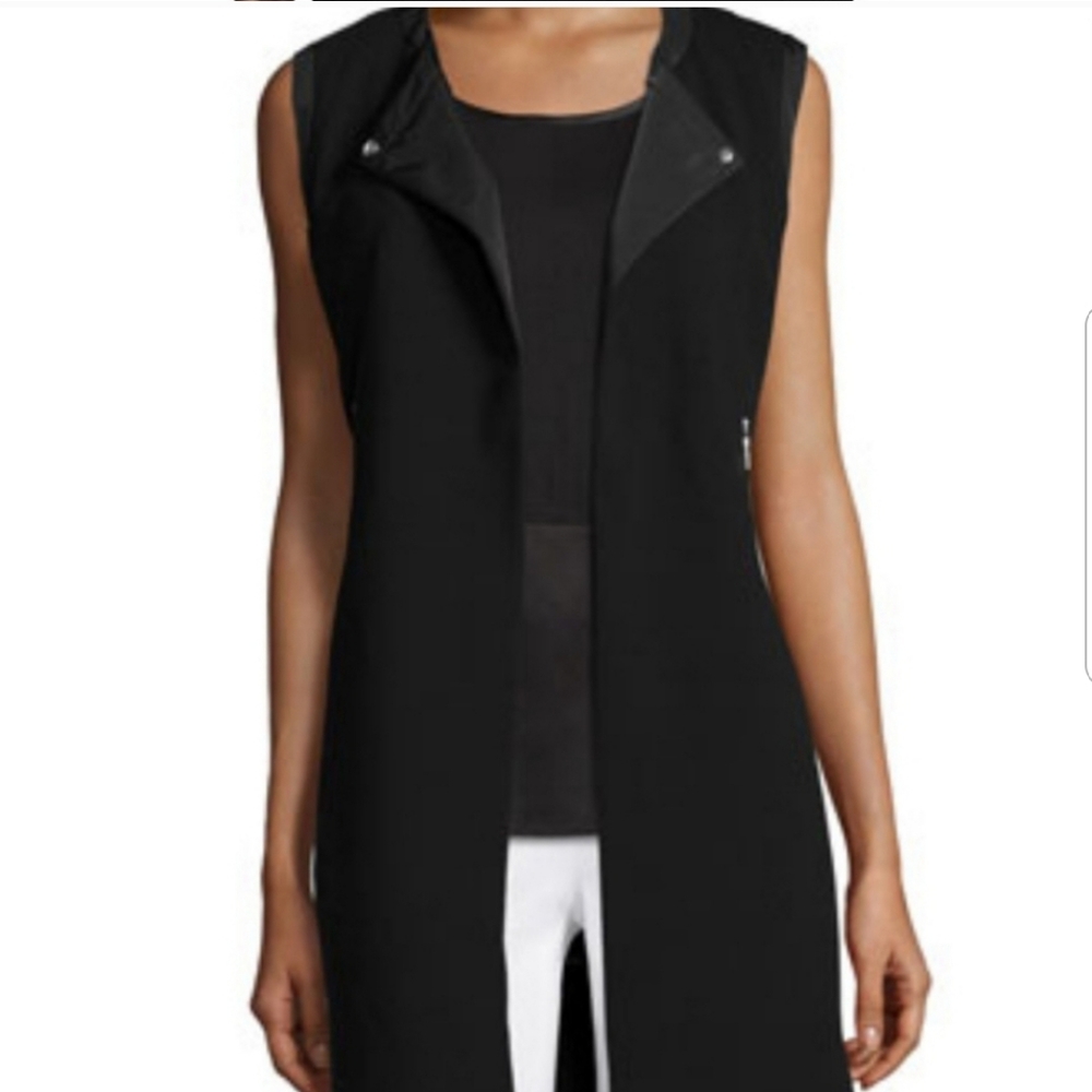 Lafayette 148 NY Sleeveless Long Vest Jacket